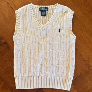 Polo by Ralph Lauren Boy’s V-Neck Sweater Vest in White